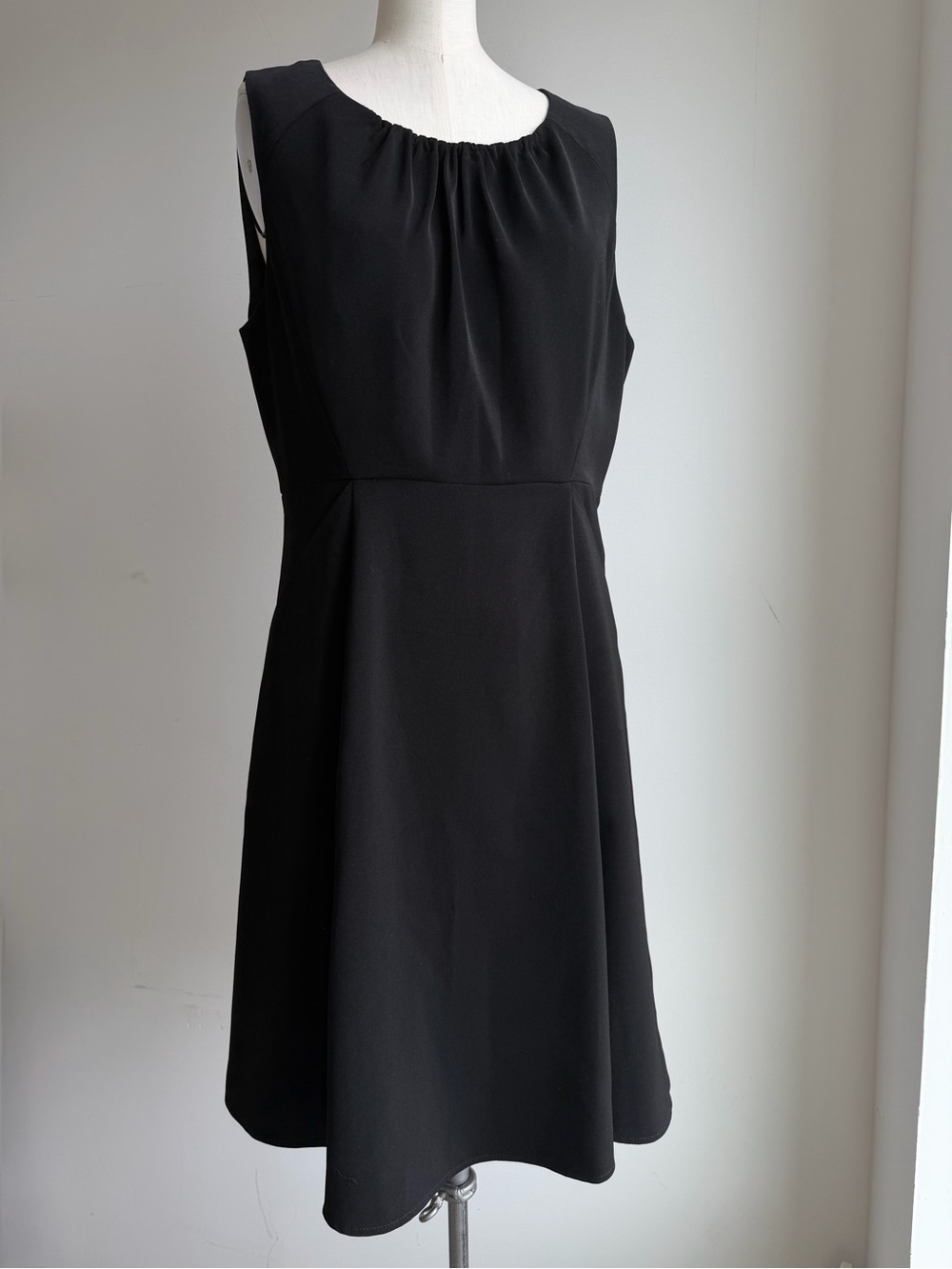 Tahari Black Sleeveless raised waist A-Line Dress